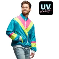 Boland - Trainingsjasje Retro dude neonblauw (XXL) - Volwassenen - -