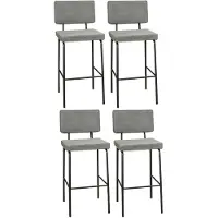 Bronx71 Scandinavische barkruk Espen groen gerecyclede stof 64-77 cm - Barkrukken set van 4 - barstoel