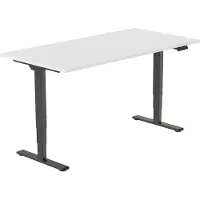 Euroseats OrangeLabel zit/sta bureau Eco frame zwart maat 140x80cm. Voldoet aan de NEN EN 527. Inclusief Wit blad.