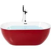 Beliani NEVIS - Badkuip - Rood - 75 x 160 - Acryl