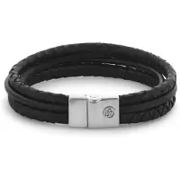 Rebel & Rose Full Metal Premium Combo 12 mm Black RR-M0054-S-L Armband 19cm