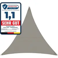 Casa Pura Zonnescherm 3,6 x 3,6 x 5,1 m - Grijs - Driehoekig - incl. bevestigingsmateriaal - Scheurvast polyesterweefsel - Waterafstotend geïmpregneerd - Zonwering