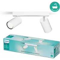 Philips Opbouwspot Badkamer Idris - Wit - 2xgu10