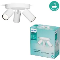 Philips Inbouwspot/wandspot Idris, 3 stuks, Spotsysteem voor rails, GU10, 3 lampen, LED, 220-240 V, Wit