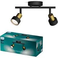 Philips Conduit plafondspot | 2x GU10 | Zwart/Goud