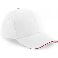 Beechfield Pack 50 Pet Athleisure met 6 panelen White/Classic Red - Beechfield B20 - Maat One Size