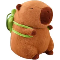 Dige Capybara met Rugzak Pluche Knuffel 23 cm - Grote Capibara Rugtas Knuffels - Knuffeldier Knuffelvriend - Groot Bruin Dierenknuffel - Kapibara Kapybara - Speelgoed kawaii kussen TikTok Plush Toy