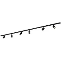 Briloner RAIL 230 V railsystem, zwart, 6 spots, lengte 2,25 m Rail, dimbaar, zwart, Woon-/ Eetkamer, metaal, Modern