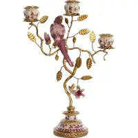 Light & Living Light&living Kandelaar 3L 22,5x9x31,5 cm LOROS bordeaux-crème+brons