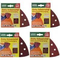 Veba Delta schuurschijf set - P60 P120 P180 P240 geschikt voor Makita, Bosch, AEG