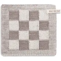Knit Factory Pannenlap Block - Ecru/Taupe - 23x23 cm