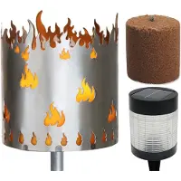 Novaliv Tuinfakkel vlam vuurschaal metaal met handvat brandstof solar lamp LED