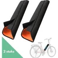 Universeel E-bike Accu Beschermhoes - - Neopreen - Geïntegreerde Accu - Zwart - 2 Stuks
