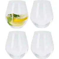 Excellent houseware Tumbler waterglazen/drinkglazen - 4x stuks - 400 ml - Luxe kristal drinkglazen - Glazen voor frisdrank/water
