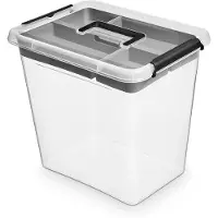 Orplast opbergbox 30 liter sorteerbak 29x39 - simplestore - Transparant - Stapelbaar | Met deksel | Met inzetbakjes
