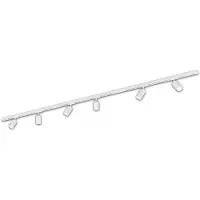 Briloner RAIL 230 V railsystem, wit, 6 spots, lengte 2,25 m Rail, dimbaar, wit / opaal, Woon-/ Eetkamer, metaal, Modern