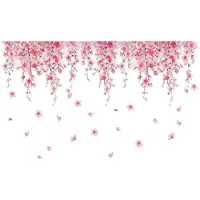 Universeel Roze bloem muurstickers voor woonkamer slaapkamer achtergrond muur decor meisjes kamer dochter kamer muur sticker keuken behang