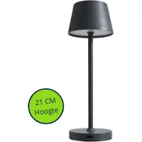 ROLF KERN LED Club Nano Tafellamp - Bureaulamp dimbaar en draadloos - ideaal voor camping / terras - Nachtlamp slaapkamer – met touch dimbaar - 2700K – IP54 - Antraciet