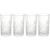 Cook Concept Cocktail Drinkglazen - Luxe relief - transparant - glas - set 8x stuks - 350 ml