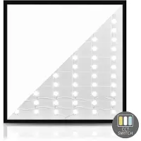 Enzo LED backlit paneel zwart 60x60cm 30W 4050Lm Tri-White - 5016250