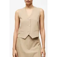 French Connection Linen Single Breasted Waistcoat Incense Maat: 12 | Gilets Outlet | Dames | Wit