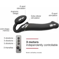 Strap-On-Me met 3 Motors Zwart - L