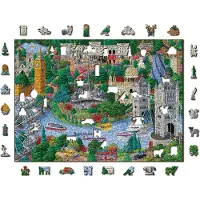 Wooden.City London Bezienswaardigheden XL - Houten Vormpuzzel - 52x37,5 cm - 1010 stukjes