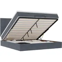 vidaXL Ottoman bed met matrassen 180x200cm fluweel donkergrijs
