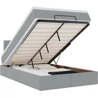 vidaXL Bed met matras 120x200 cm stof lichtgrijs