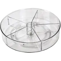 XIVADA Draaiplateau Hoog - Met 5 verdelers - 28 cm - Transparant