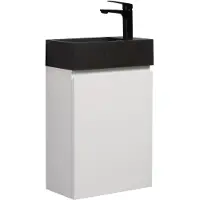 Badplaats Toiletmeubel angela 40 x 22 cm mat fonteinmeubel met zwarte