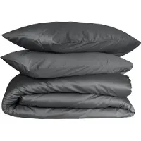 PHLOX Queen Collectie Dekbedovertrek 200x200/220 cm - Katoen-Satijn 300 TC - Inclusief 2 Kussenslopen 60x70 cm - Luxe en Zacht PIMA Katoen - Antraciet