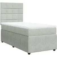 vidaXL Boxspring met matras fluweel lichtgrijs 100x200 cm