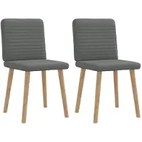 vidaXL Eetkamerstoelen 2 st stof donkergrijs