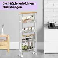 Songmics Keukentrolley – 5 Niveaus – Smal – Ruimtebesparende Oplossing