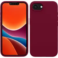 Kwmobile telefoonhoesje geschikt voor Apple iPhone 17e / iPhone 16e - Hoesje met siliconen coating - Smartphone case in rabarber rood