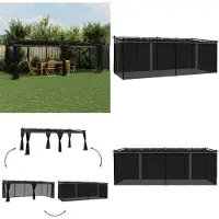 vidaXL Prieel met zijwanden van gaas 6x3 m staal antracietkleurig