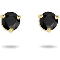 The Jewelry Collection oorknoppen zwart zirkonia 14K geelgoud 4023628