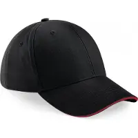Beechfield Pack 50 Pet Athleisure met 6 panelen Black/Classic Red - Beechfield B20 - Maat One Size