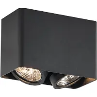 QAZQA Design opbouwspot zwart GU10 70mm 2-lichts draaibaar en kantelbaar - Vox