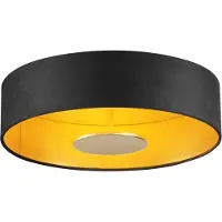 QAZQA Moderne plafondlamp zwart velours incl. LED 3-staps dimbaar - Bredow