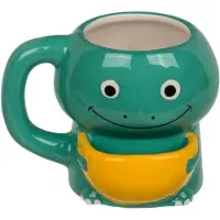 Ootb Mok Dino Met Koekvakje 15x9x12cm 450ml Groen groen Aardewerk Beker