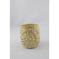 Mansion Atmosphere Waxinelichthouder Beige 10x10x10cm Bruin bruin Metaal