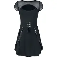 Heartless - Gothic Midi-jurk - Eranthe Dress - XS tot XXL - voor Vrouwen - zwart-grijs | Maat XS