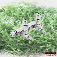 Oxyturbo CO2 aquarium 2-weg verdeler, naaldventielen, 4/6mm, met terugslagklep