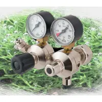 Oxyturbo Minormix2 CO2 aquarium 2-traps drukregelaar reduceerventiel, 2 manometers en naaldventiel met snelle koppeling, W21.8 flesaansluiting 379769