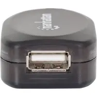 Manhattan 150248 USB-kabel USB 2.0 USB-A stekker, USB-A bus 10.00 m Zwart