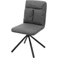 MCW Set van 6 eetkamerstoelen -G58, keukenstoel, draaibare autostoel textiel/stof ~ grijs