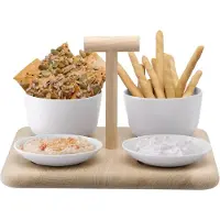 LSA International Serveerplank L.S.A. Dine met 4 Schalen Assorti