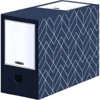 BANKERS BOX Archiefdozen Décor - FSC gerecycled karton - rug 150 mm - nachtblauw - 5 stuks